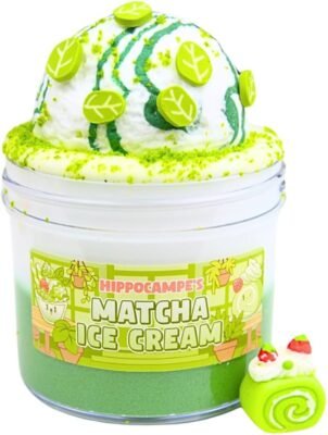 Slime matcha handmade cao cấp mềm mịn, màu xanh đẹp mắt, giúp thư giãn