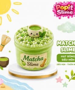 slime matcha màu xanh