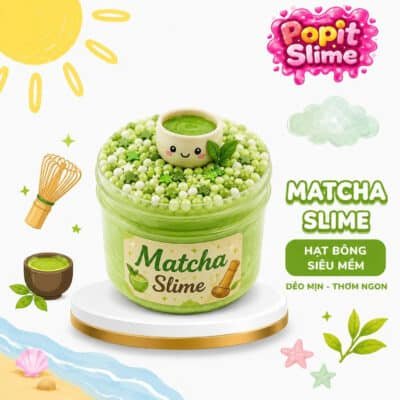 slime matcha màu xanh