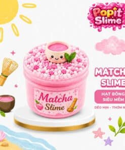 Slime matcha màu hồng